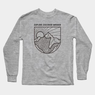 Explore Discover Wander Camping (BLACK PRINT) Long Sleeve T-Shirt